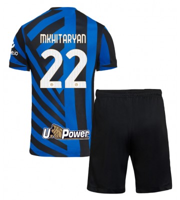 Inter Milan Henrikh Mkhitaryan #22 Primera Equipación Niños 2024-25 Manga Corta (+ Pantalones cortos)